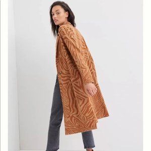 Maeve Anthro Animal Print Duster Sweater Jacket